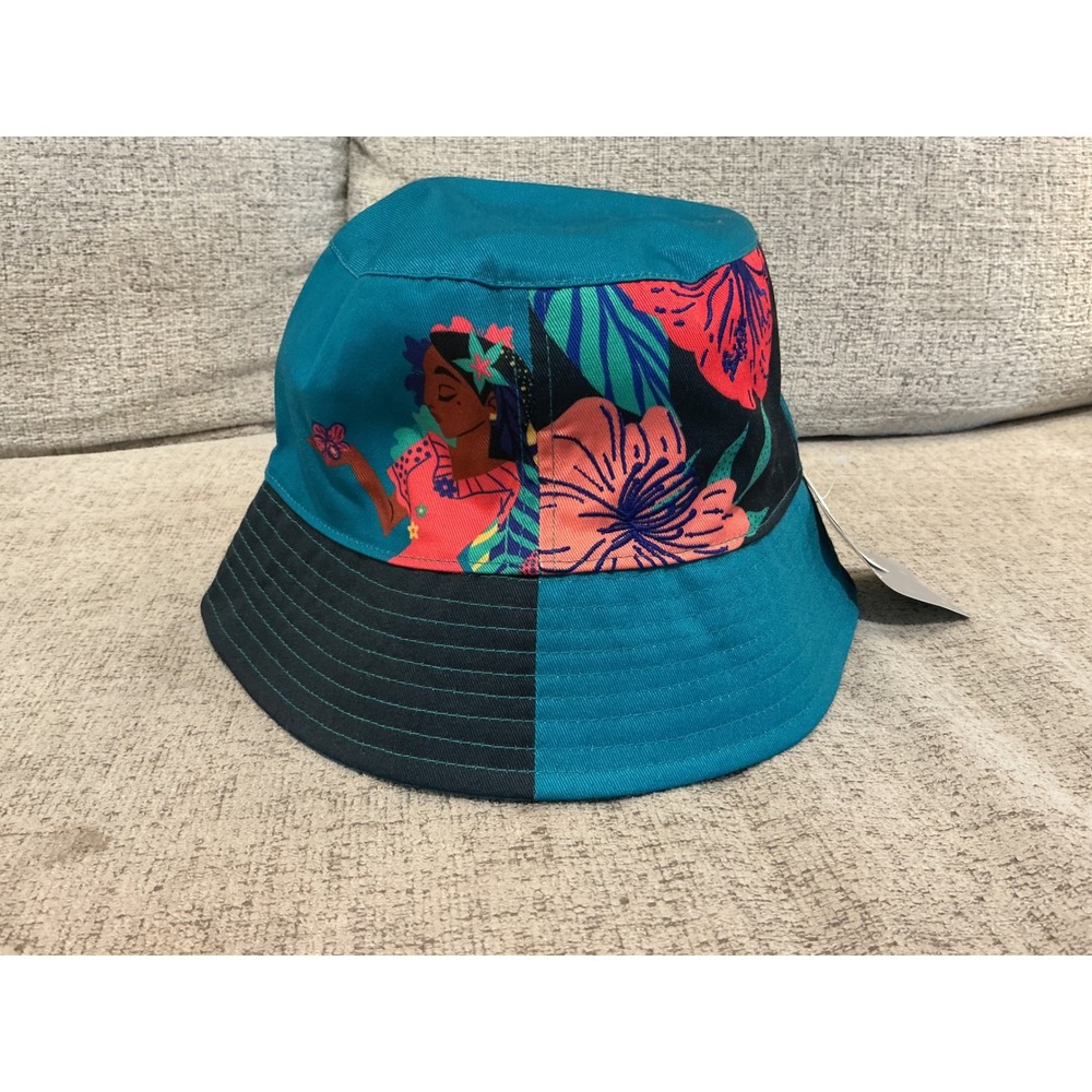 Disney Encanto Luisa Isabela Madrigal Floral Bucket Hat Teal Navy Blue New‎